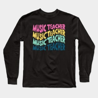 Music teacher halftone Long Sleeve T-Shirt